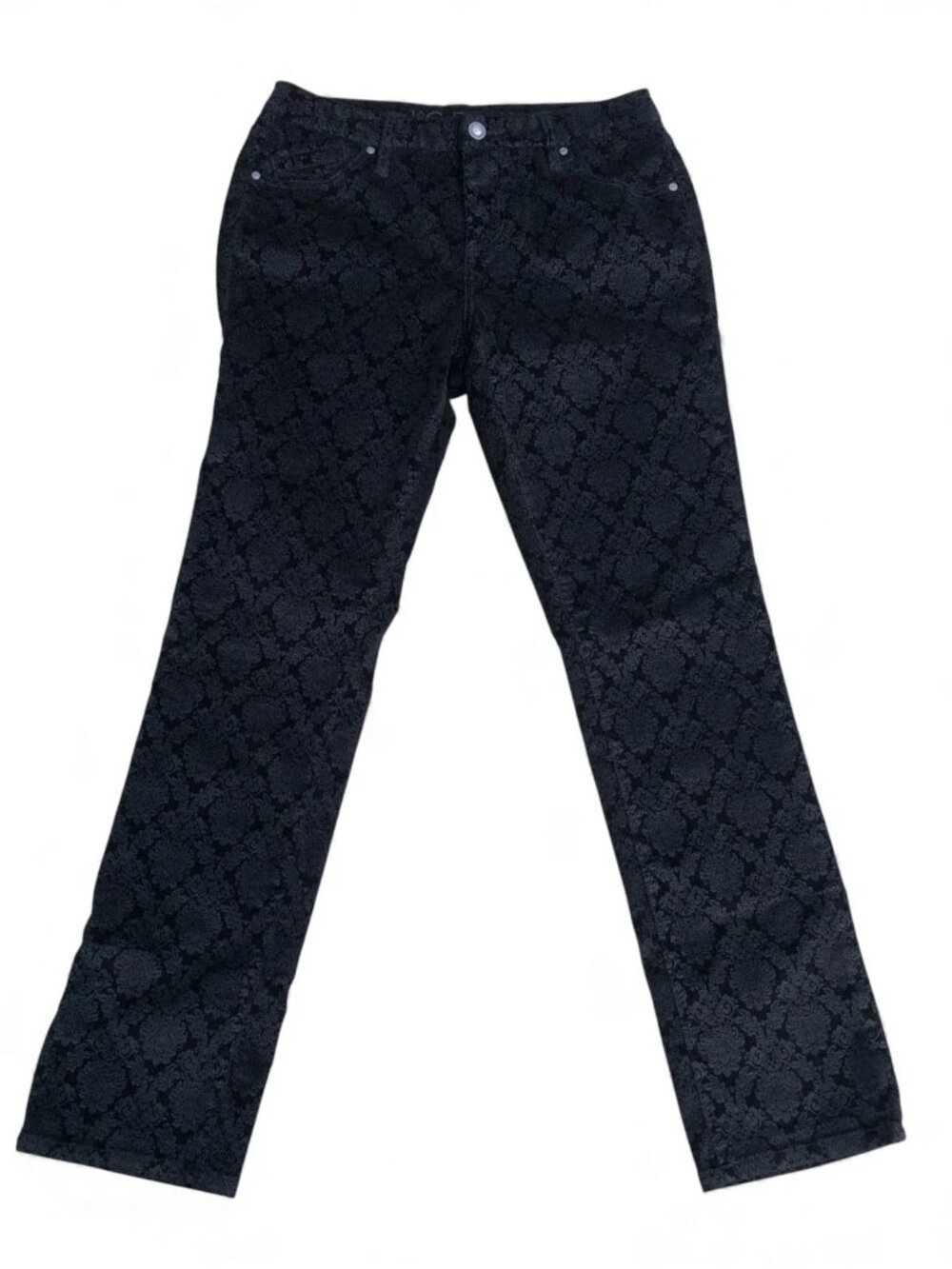 JAG JEANS Mid Rise Straight Leg Pants Women's 10 Black Paisley Print